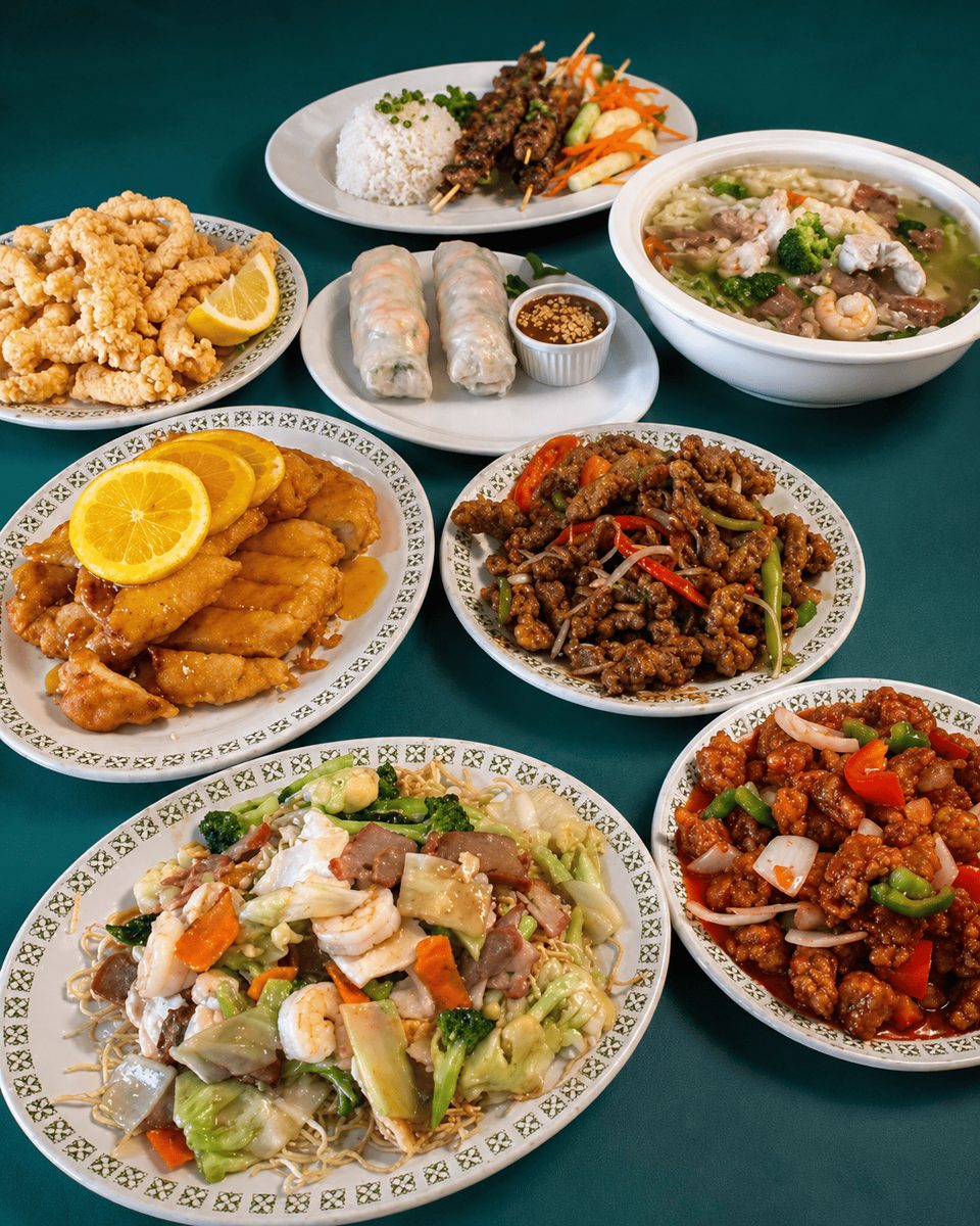 A spread of authentic Chinese dishes at AAA Chinese Restaurant & Lounge