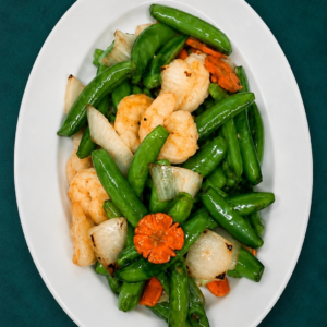 Pan Fried Shrimp & Pea Pods