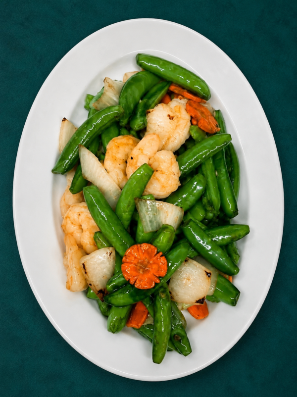 Pan Fried Shrimp & Pea Pods